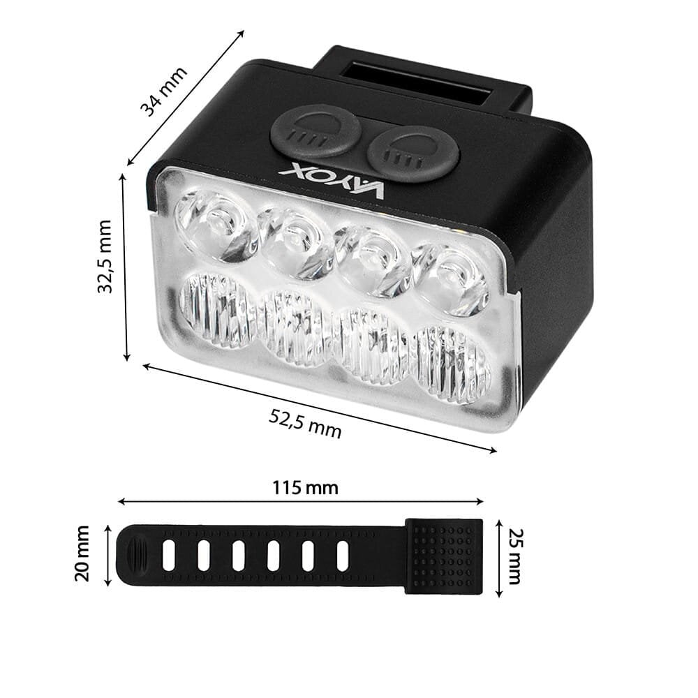 Eesmine jalgrattavalgus 900lm 8*LED USB-C VA0151 Vayox hind ja info | Jalgratta tuled ja helkurid | kaup24.ee