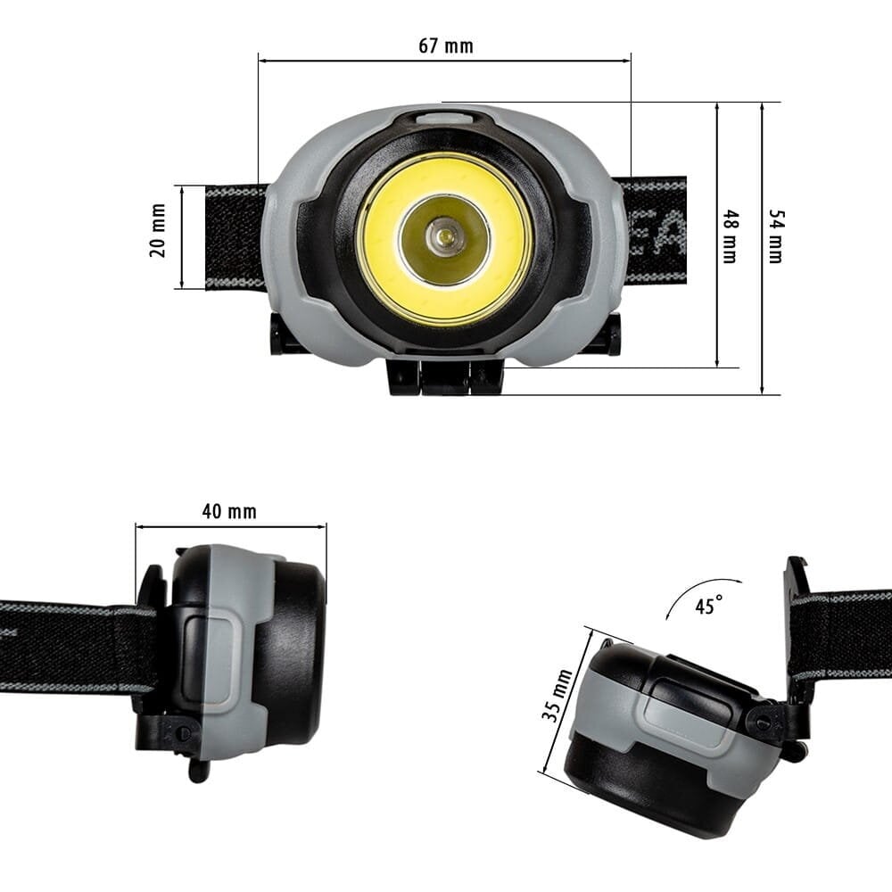 LED + COB 170lm akutulede pealamp VA0119 Vayox hind ja info | Taskulambid, prožektorid | kaup24.ee