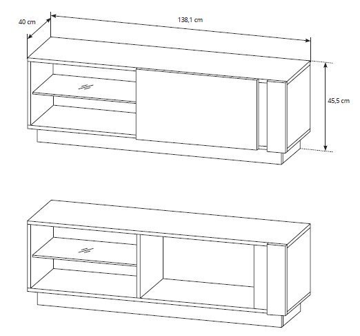 TV laud Arco 138, tamm/hall hind ja info | TV alused | kaup24.ee