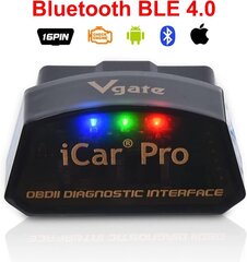 VGATE ICAR PRO OBD2 BLUETOOTH 4.0 (BLE) Диагностическое устройство Автомобильное автомобильное моторное код моторного кода ELM 327 V 2.3 для системы Android/iOS, совместим с крутящим моментом APP, OBD CAR Doctor цена и информация | Дополнительные принадлежности | kaup24.ee