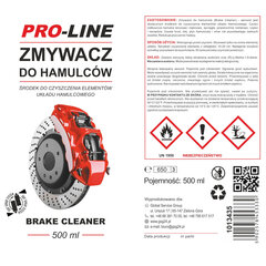 Puhastusvahend pidurite ja pidurisüsteemide puhastamiseks PRO-LINE spray 500 ml hind ja info | Autokeemia | kaup24.ee