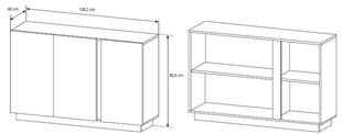 Kummut Arco 138 3D, tamm/hall цена и информация | Комоды | kaup24.ee