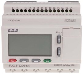 Programmeeritav kontroller 12 digitaalseid sisendeid - FLC18-12DI-6R hind ja info | Muundurid, inverterid | kaup24.ee