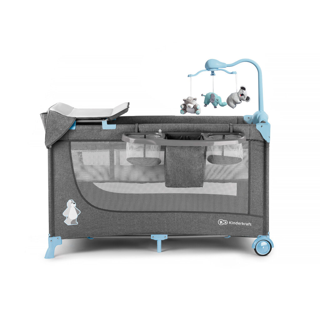 Reisivoodi - Mänguaedik KinderKraft Joy Blue цена и информация | Reisivoodid, mänguaedikud | kaup24.ee