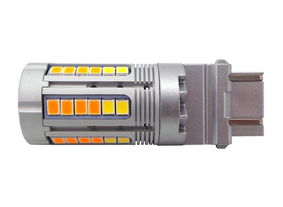 P27/7W LED-pirn 3157 12-24V valge-oranž ilma veata 2000 + 800lm, 1 tk. hind ja info | Autopirnid | kaup24.ee