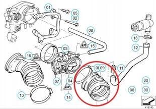 Õhuvoolik, Bmw 3 E36 320i 323i 323i 323ti, ME Premium hind ja info | Mootori osad | kaup24.ee