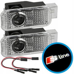 Komplekt 2x Led Kohtvalgusti Koos Logoga, Audi A3 A4 A5 A6 A8 Q3 Q5 Q7 S-Line, ME Premium hind ja info | Autotuled | kaup24.ee