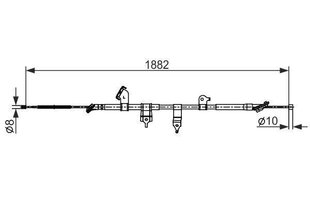 Трос ручного тормоза BOSCH для Toyota Rav4 Iii Off-road (xa30) 1987482567 1J0609721AQ цена и информация | Дополнительные принадлежности | kaup24.ee