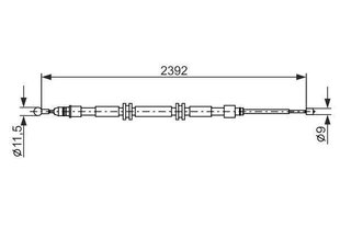 BOSCH käsipiduri kaabel Renault Kangoo jaoks 1987482676 8200854052 8200854052 hind ja info | Lisaseadmed | kaup24.ee