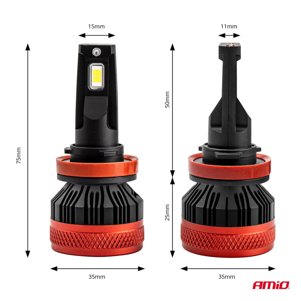 LED esitule pirnid H8/H9/H11 90W X3 Series Canbus AMiO 02981 цена и информация | Autopirnid | kaup24.ee