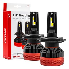 LED esitule pirnid H4 90W X3 Series Canbus AMiO 02979 hind ja info | Autopirnid | kaup24.ee