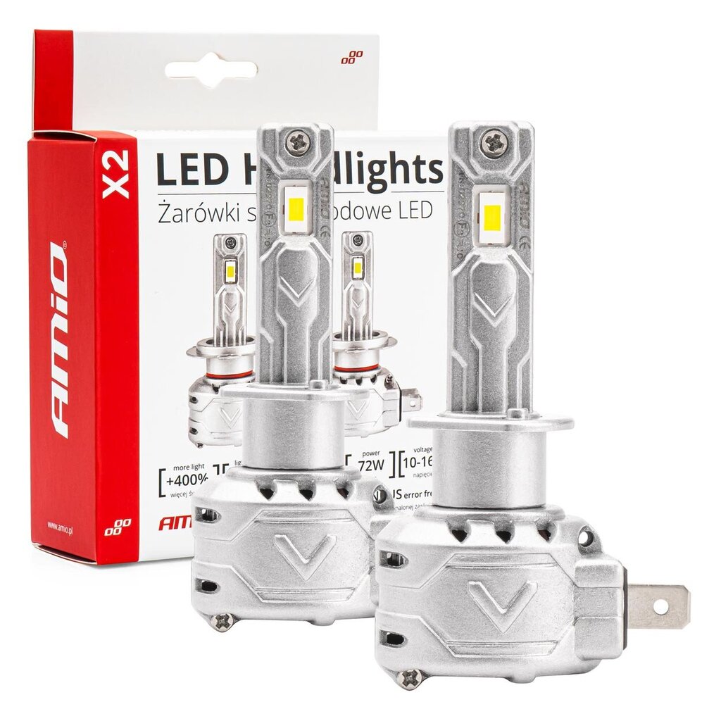 LED esitule pirnid H1 72W X2 Series Canbus MINI AMiO 02970 цена и информация | Autopirnid | kaup24.ee