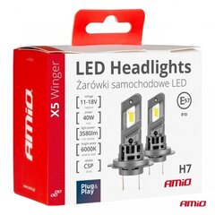 LED-esituled H7 X5-seeria WINGER vent 40W Amio 03946 цена и информация | Автомобильные лампочки | kaup24.ee