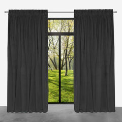 Ready-made velvet curtain PACIFIC with eyelets, 140x250, ZPAP-06 BLACK цена и информация | Шторы, занавески | kaup24.ee