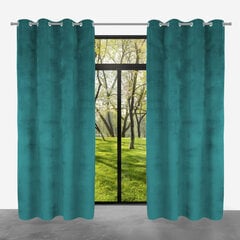 Ready-made velvet curtain PACIFIC with eyelets, 140x250, ZPAP-05 DARK TURQUOISE цена и информация | Шторы, занавески | kaup24.ee