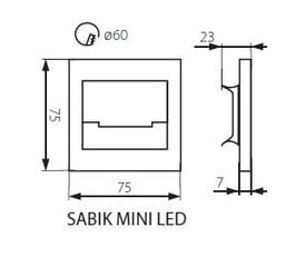 Светильник для лестниц SABIK MINI LED CW 12V холодный - Kanlux цена и информация | Настенные светильники | kaup24.ee