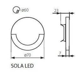 Светильник для лестниц SOLA LED WW 12V теплый - Kanlux цена и информация | Настенные светильники | kaup24.ee