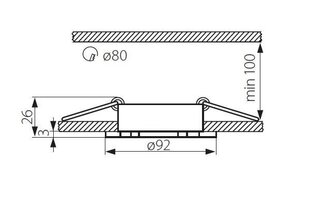 Kanlux sisseehitatud lamp Seidy CT-DTO50-B hind ja info | Süvistatavad ja LED valgustid | kaup24.ee