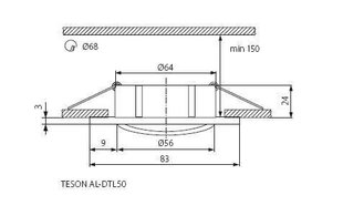 Teson laevalgusti AL-DTL50 hind ja info | Laelambid | kaup24.ee