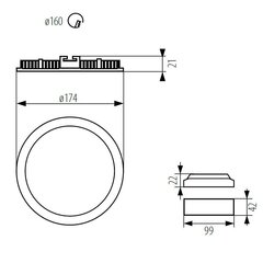 Kanlux sisseehitatud LED lamp Rounda V2LED12W-WW-W hind ja info | Süvistatavad ja LED valgustid | kaup24.ee