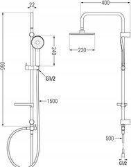 Dušisüsteem Surface Mexen X40, kuldne hind ja info | Komplektid ja dušipaneelid | kaup24.ee