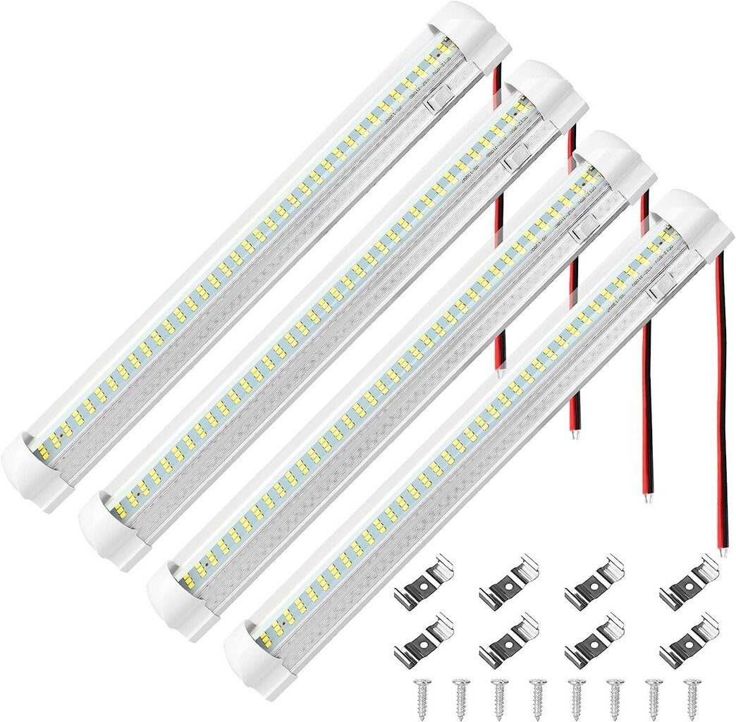 4x108 LED-sisemine valgustus, 12 V-80 V LED-baar sisse/välja lülitiga, auto sisemise valguse lugemislamp Leumer Lamp auto mootorraua kaubiku bussi haagissuvila paadiköögi vannituba [energiaklass A+] hind ja info | Autopirnid | kaup24.ee