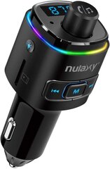 Nulaxy Bluetooth FM -saatja automaatseks, Bluetooth V5.0 autoraadio QC3.0 ja 7 LED -värvitoruga, kahekordsete USB -pordiga traadita raadioadapter, toetab kätevaba süsteem, TF -kaart, USB -pulgad NX09 hind ja info | FM modulaatorid, FM trasmitterid | kaup24.ee