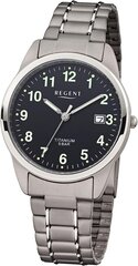 Regent Men's Watch Titanium jäseme käevõruga 36 mm läbimõõduga araabia numbrid Kuupäev F-1293 B09JCP1TKM hind ja info | Meeste käekellad | kaup24.ee