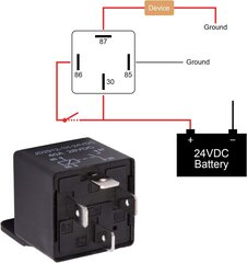 EHDIS 5 PEACE CAR RELAIS 24V 40A 4 PIN AUTO RELAIS SPST Модель № цена и информация | Дополнительные принадлежности | kaup24.ee