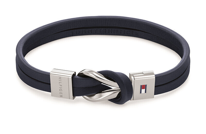 Tommy Hilfiger Moodne sinine nahast käevõru Braided Knot 2790443 sTH1250 цена и информация | Meeste ehted | kaup24.ee