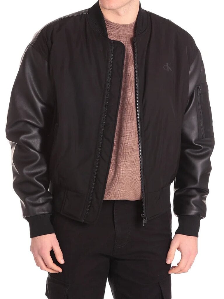 CALVIN KLEIN JEANS Faux Leather Bomber Black 560075060 цена и информация | Meeste joped | kaup24.ee