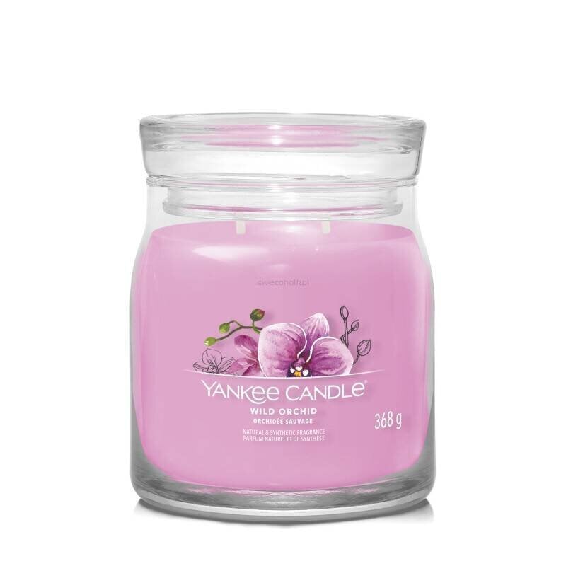 Wild Orchid - Yankee Candle Signature - keskmise suurusega küünal kahe tahtega - uus 2023 цена и информация | Küünlad, küünlajalad | kaup24.ee