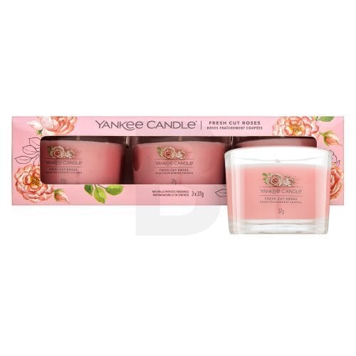 Yankee Candle Fresh Cut Roses 3 x 37 g цена и информация | Küünlad, küünlajalad | kaup24.ee