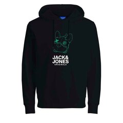 Dressipluus kapuutsiga, meeste JORPAL SWEAT HOOD FST Jack & Jones 2310015 Must цена и информация | Мужские толстовки | kaup24.ee