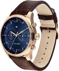 Tommy Hilfiger Men Analog Quartzi kell nahast käevõruga 1710423 B08X4PDBTP hind ja info | Meeste käekellad | kaup24.ee