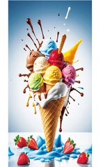 Пляжное полотенце Ice cream, 100x180 см цена и информация | Полотенца | kaup24.ee