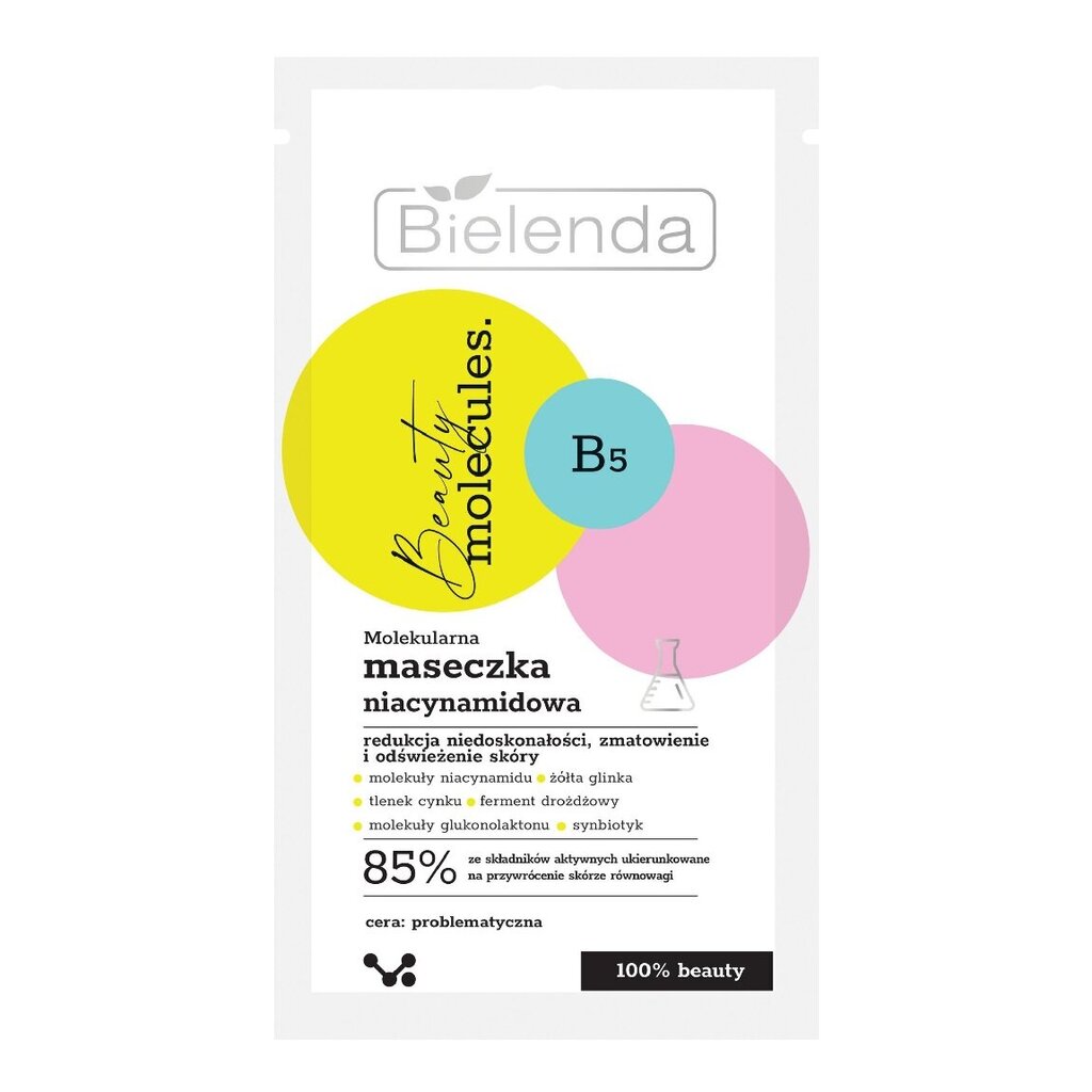 Niatsiinamiidiga näo- ja kaelamask Bielenda Beauty Molecules, 8 g цена и информация | Näomaskid, silmamaskid | kaup24.ee