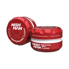 Juuksekujundusvaha Nishman Hair Styling Wax 03 Flaming meestele, 100 ml цена и информация | Средства для укладки волос | kaup24.ee