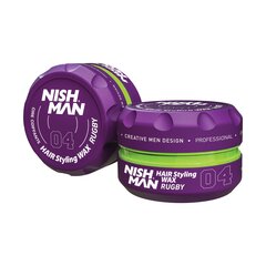 Juuksekujundusvaha Nishman Hair Styling Wax 04 Rugby meestele, 100 ml цена и информация | Средства для укладки волос | kaup24.ee