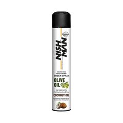 Toitev oliivi- ja kookosõli juukselakk Nishman Sheen Spray meestele, 400 ml цена и информация | Маски, масла, сыворотки | kaup24.ee