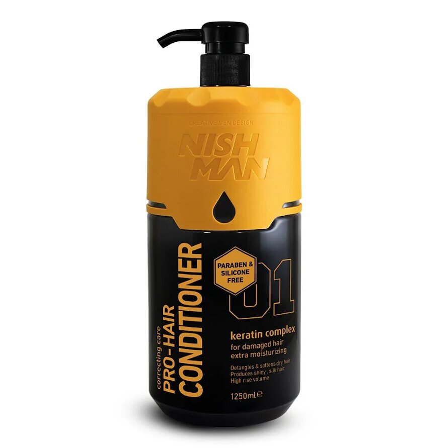 Juuksepalsam Nishman Pro Hair Conditioner meestele, 1250 ml hind ja info | Juuksepalsamid | kaup24.ee