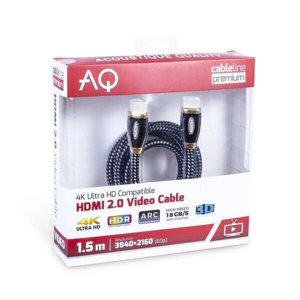 HDMI 2.0 kaabel PV10100 Pikkus 10.0 m AQ Premium hind ja info | Kaablid ja juhtmed | kaup24.ee