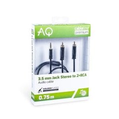 AQ Premium, Jack 3,5 mm - 2xRCA, 0,75 m цена и информация | Кабели и провода | kaup24.ee
