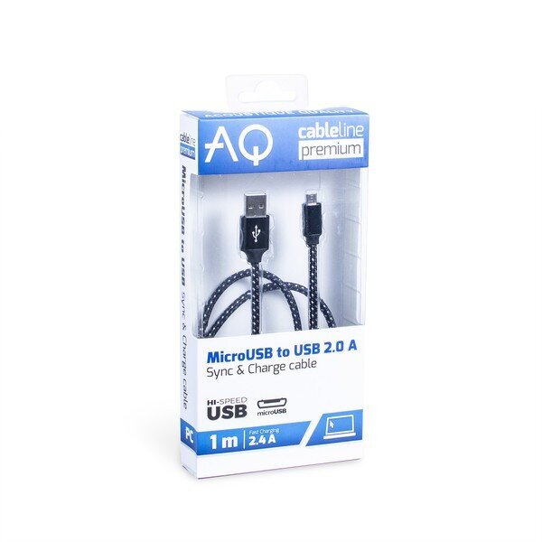 USB 2.0 A - Micro-B kaabel, pikkus: 1.8m AQ Premium цена и информация | Kaablid ja juhtmed | kaup24.ee