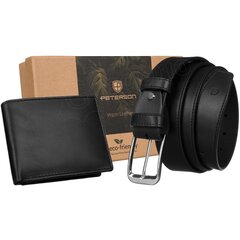 Подарочный набор для мужчин Peterson PTN B35-W01-BLACK ptnb35w01black8644637362454 цена и информация | Мужские кошельки | kaup24.ee