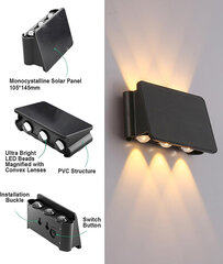 Светодиодный уличный светильник с солнечной батареей, 6LED цена и информация | Уличное освещение | kaup24.ee