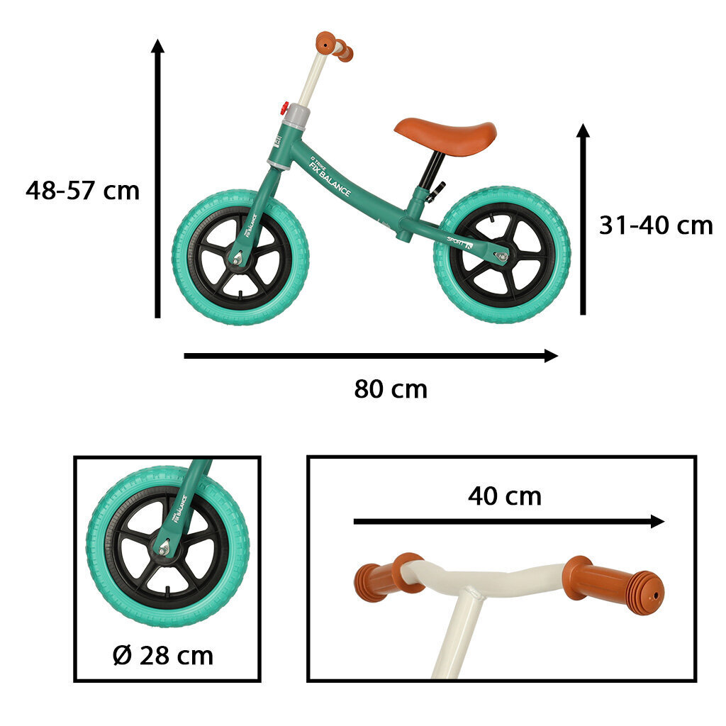 Tasakaaluratas Trike Fix, roheline цена и информация | Jooksurattad | kaup24.ee