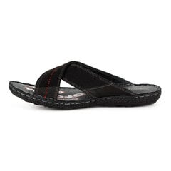 Meeste nahast flip-flopid 200/3 must nubukki 3697-F hind ja info | Meeste plätud, sussid | kaup24.ee