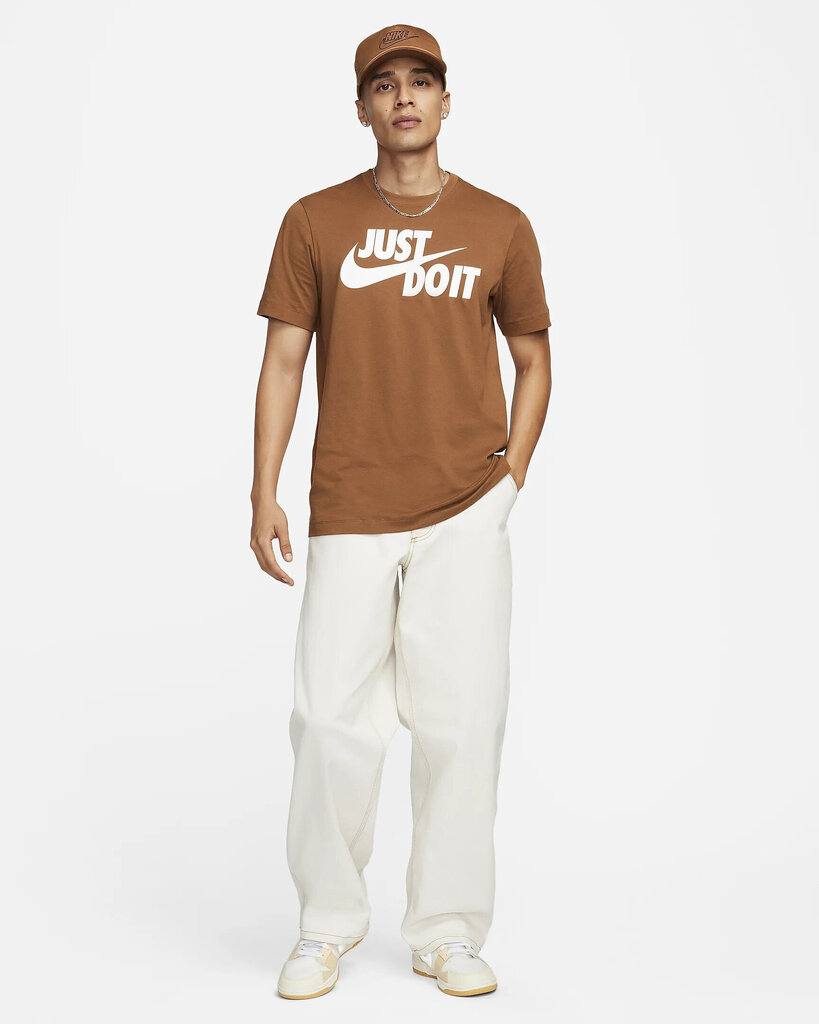 Nike T-Särgid Nsw Tee Just Do It Swoosh Brown AR5006 281 AR5006 281/S цена и информация | Meeste T-särgid | kaup24.ee