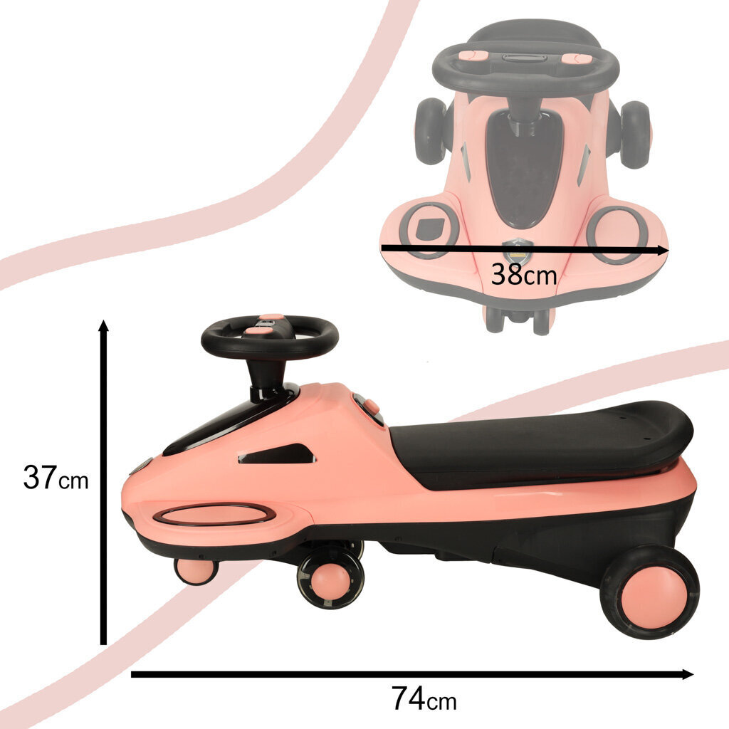 Kiikauto led ja muusikaga, roosa hind ja info | Imikute mänguasjad | kaup24.ee